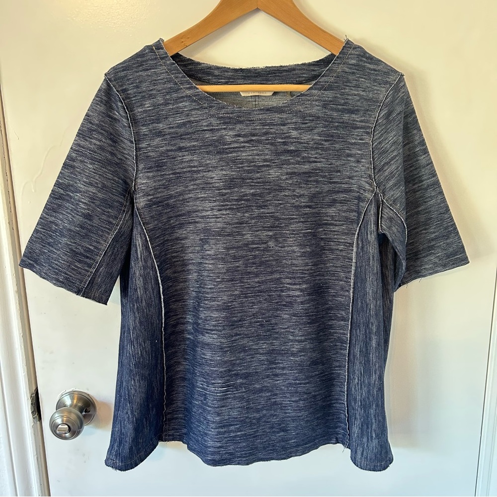 Knit denim top
